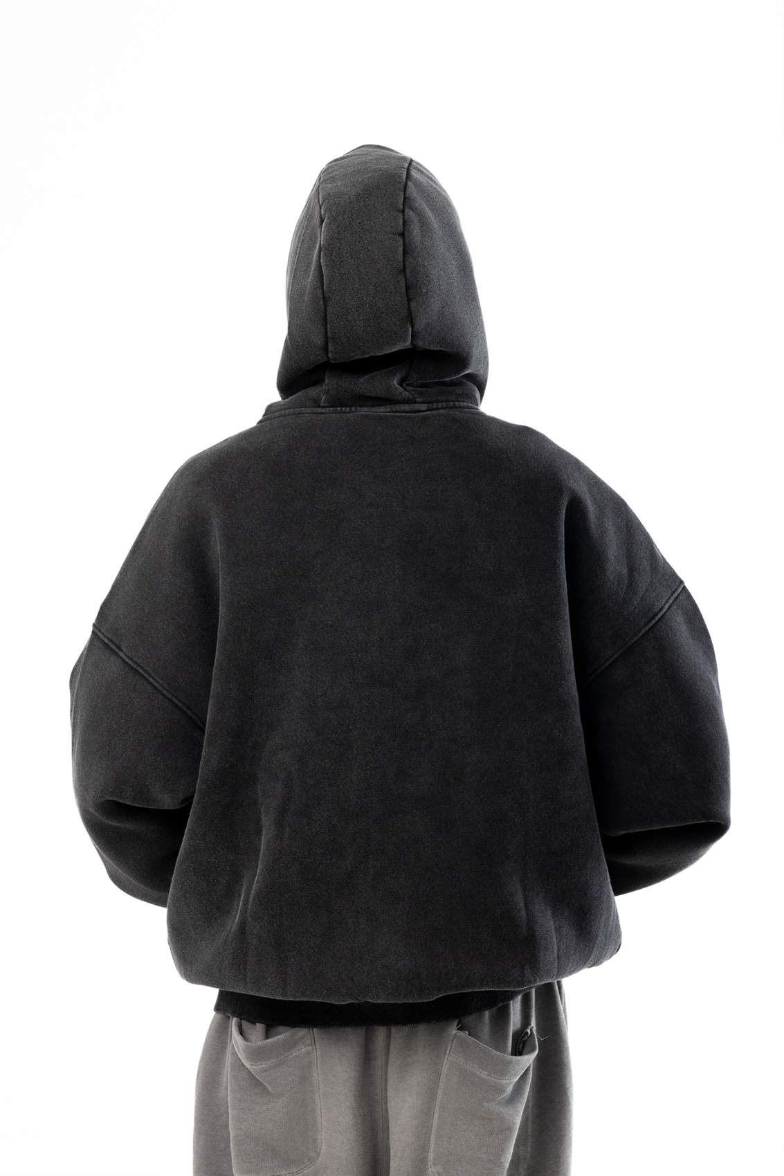 Зип-худи Бордшоп1 washed утепленный черный - фото 49510