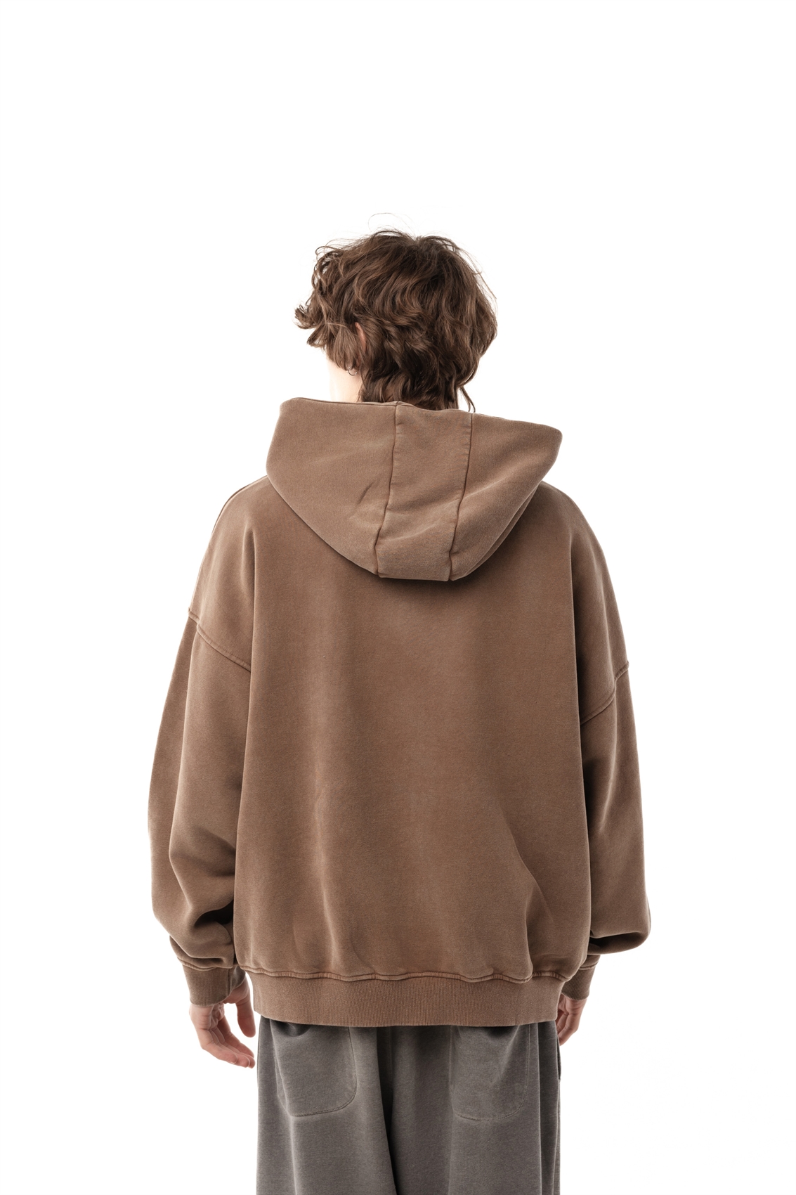 Зип-худи Бордшоп1 washed утепленный коричневый - фото 50098