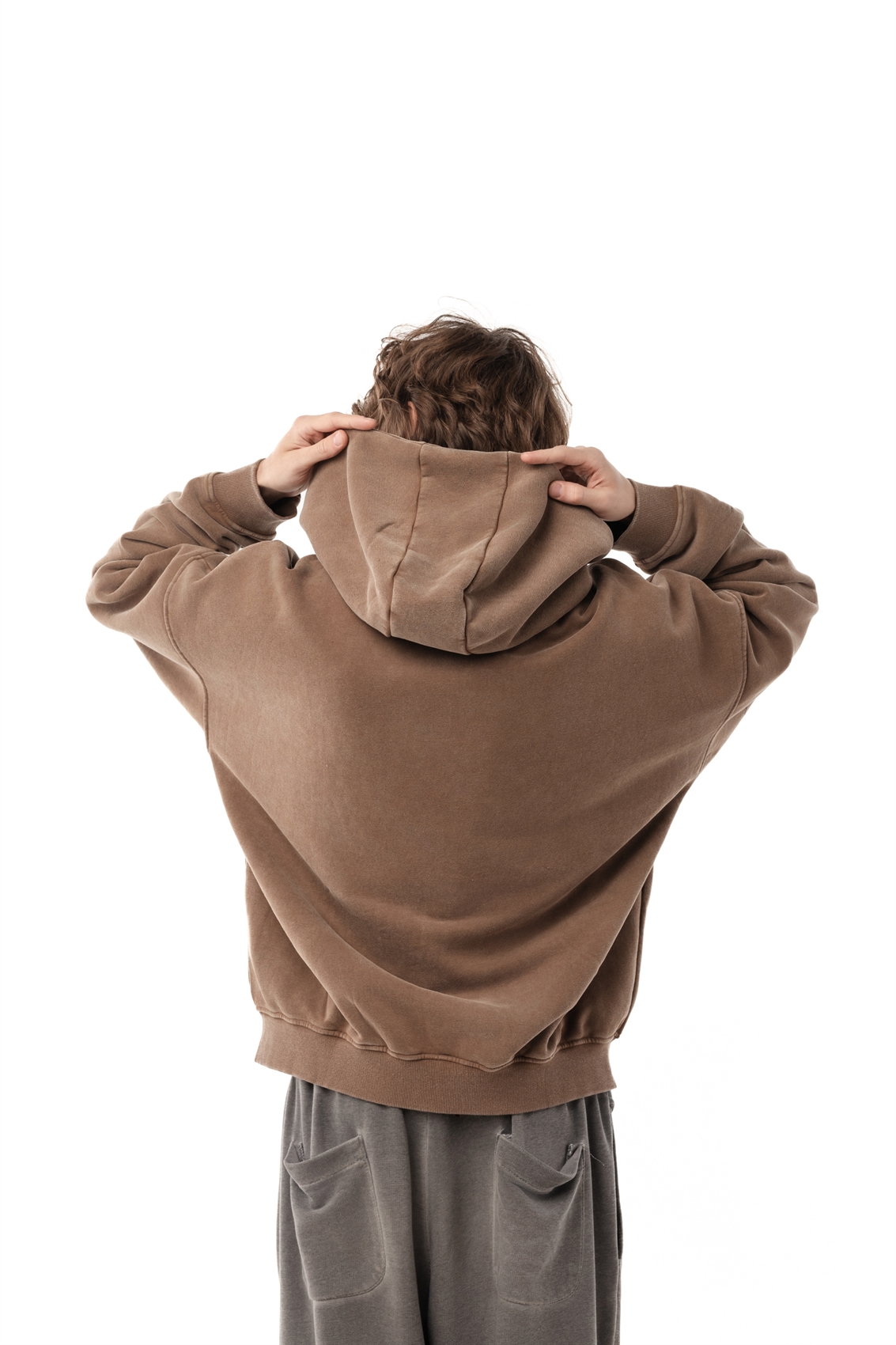 Зип-худи Бордшоп1 washed утепленный коричневый - фото 50099