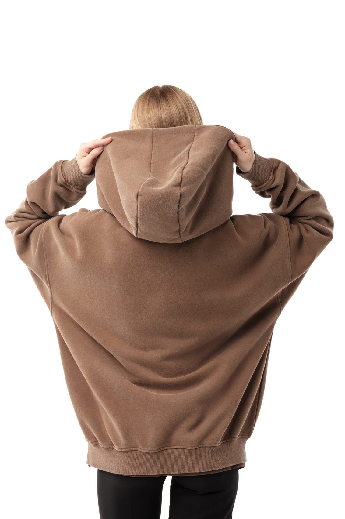 Зип-худи Бордшоп1 washed утепленный коричневый - фото 50107