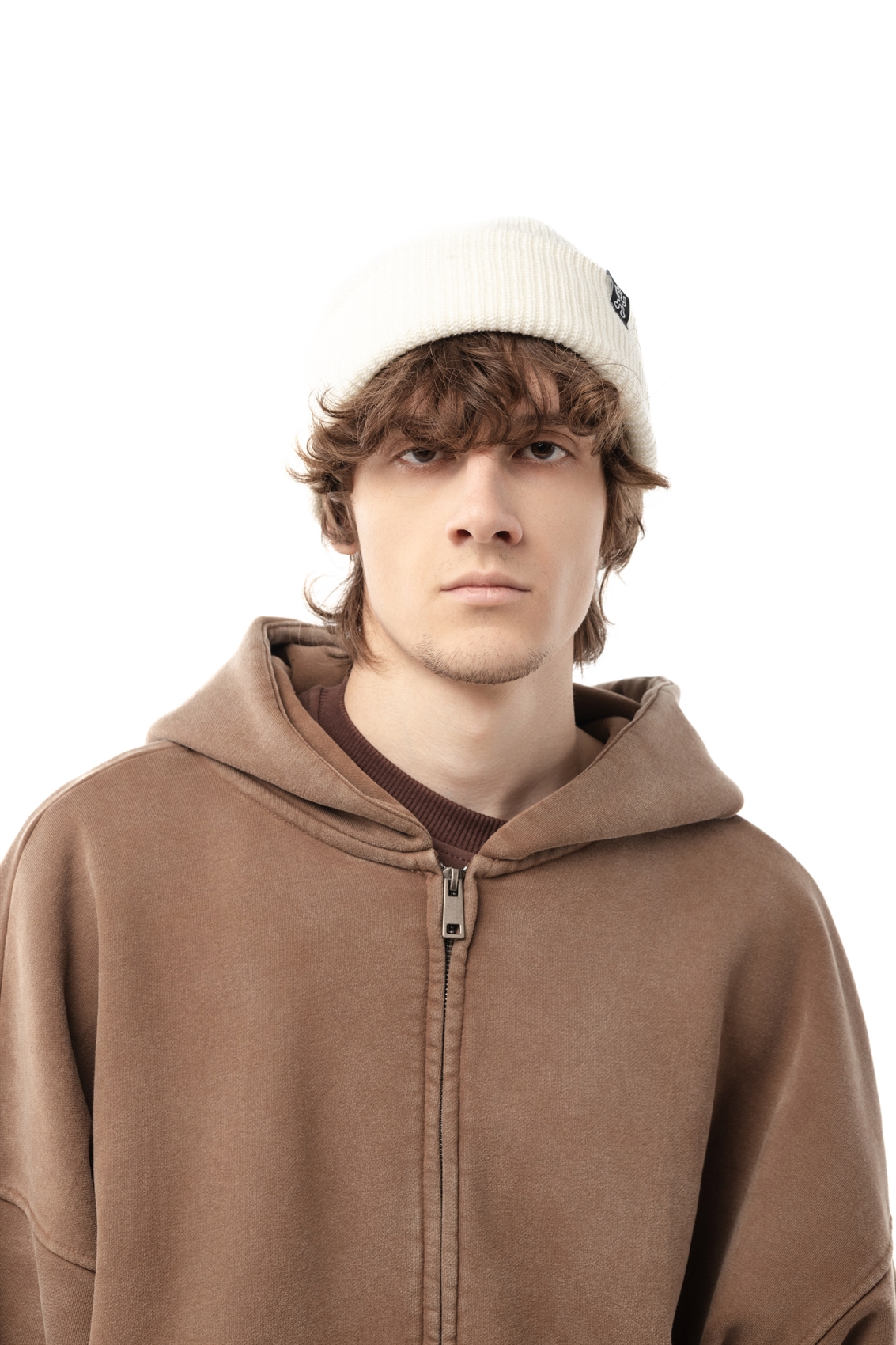 Шапка БОРДШОП1 Бини молочный - фото 50175