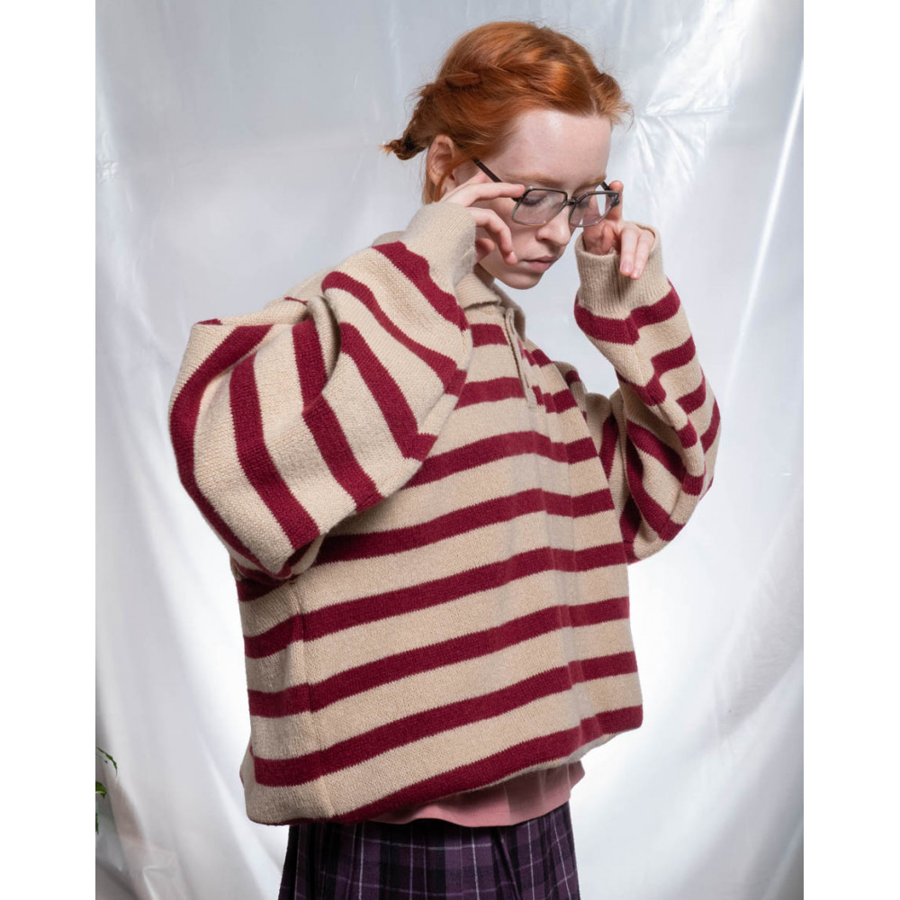 Полосатый джемпер-поло БИЧ - фото 50353