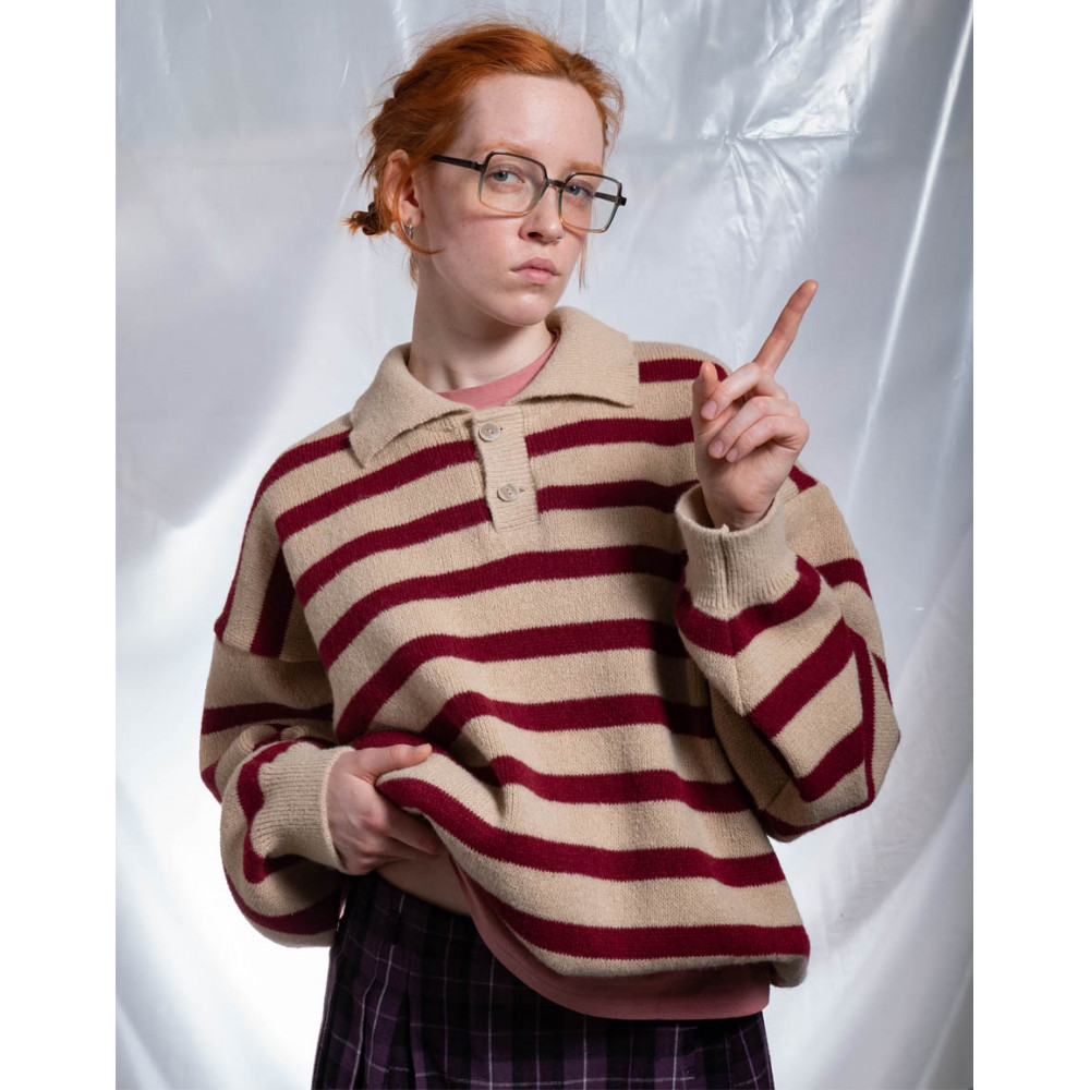 Полосатый джемпер-поло БИЧ - фото 50355