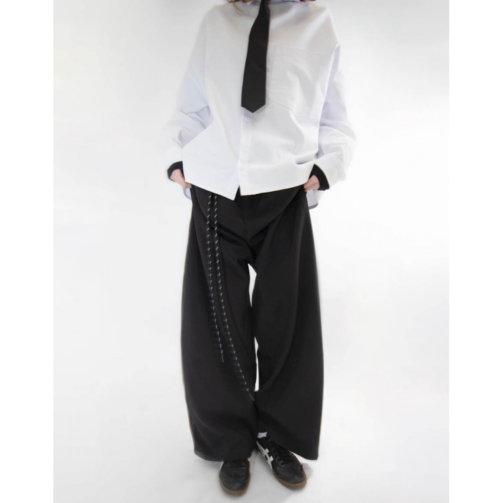 Широкие Брюки БИЧ / Чёрные - фото 50369