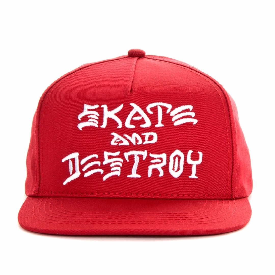 Кепка Thrasher skate and destroy snapback blood red - фото 7461