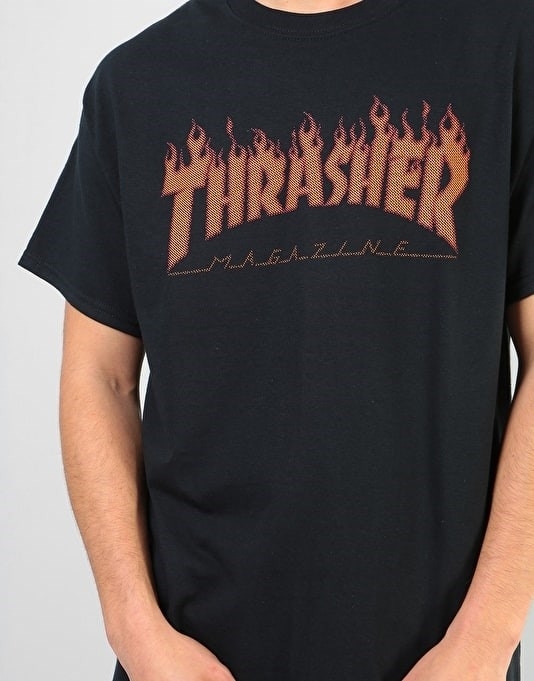 Thrasher футболка FLAME HALFTONE S/S black - фото 7492