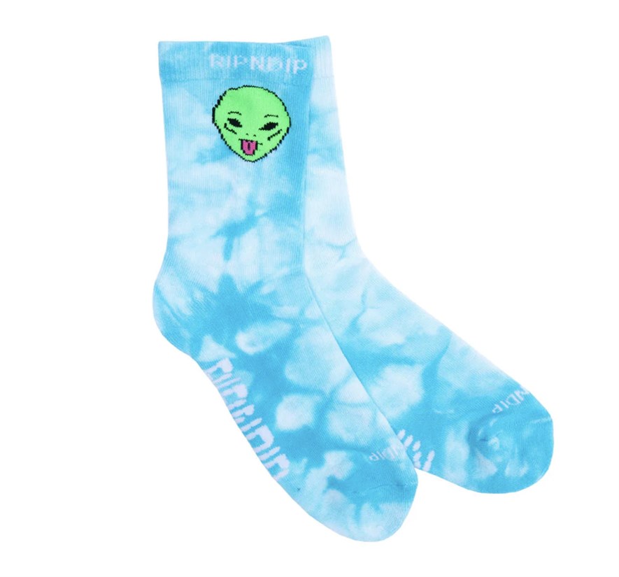 Носки RIPNDIP We Out Here Mid Socks Light Blue Lightning Wash