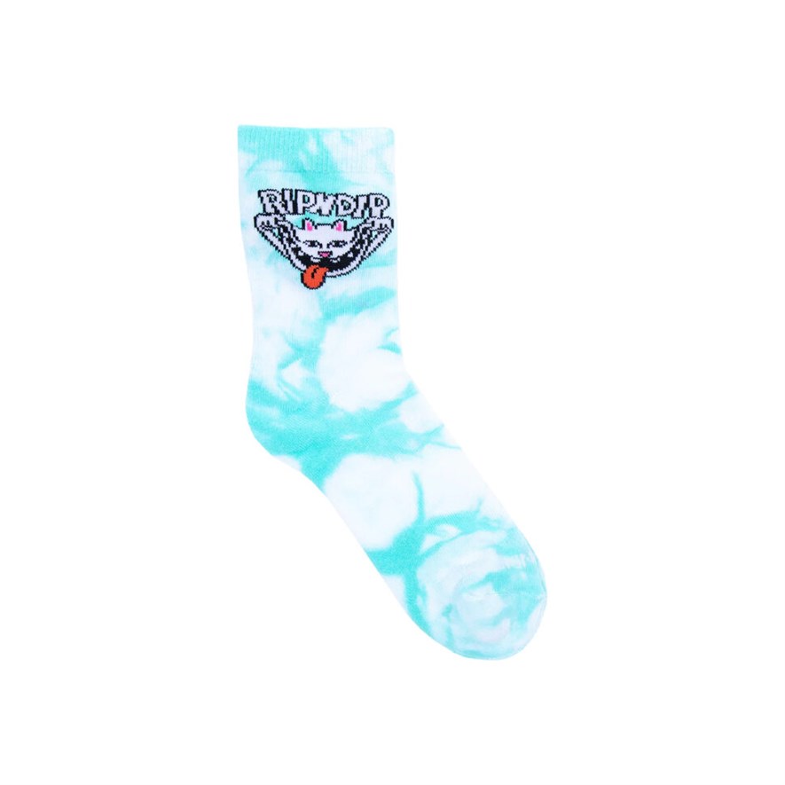 Носки RIPNDIP Big Smile Socks Aqua / Black Tie Dye