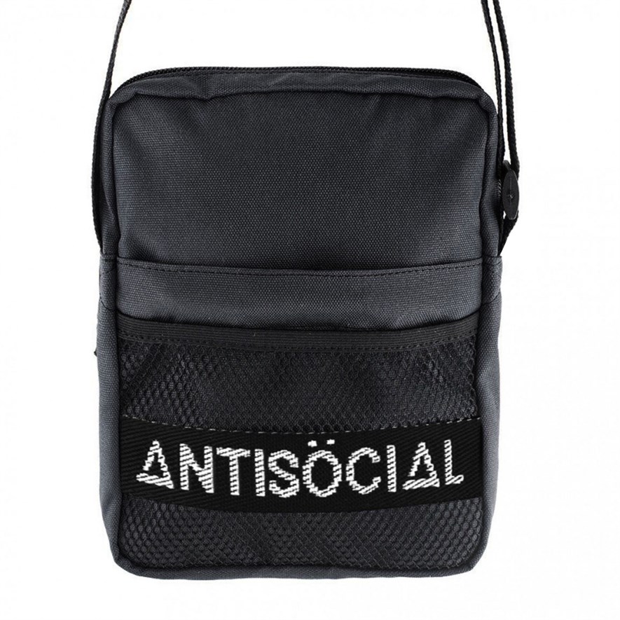 Сумка Anti Social черная messenger bag (black-white)