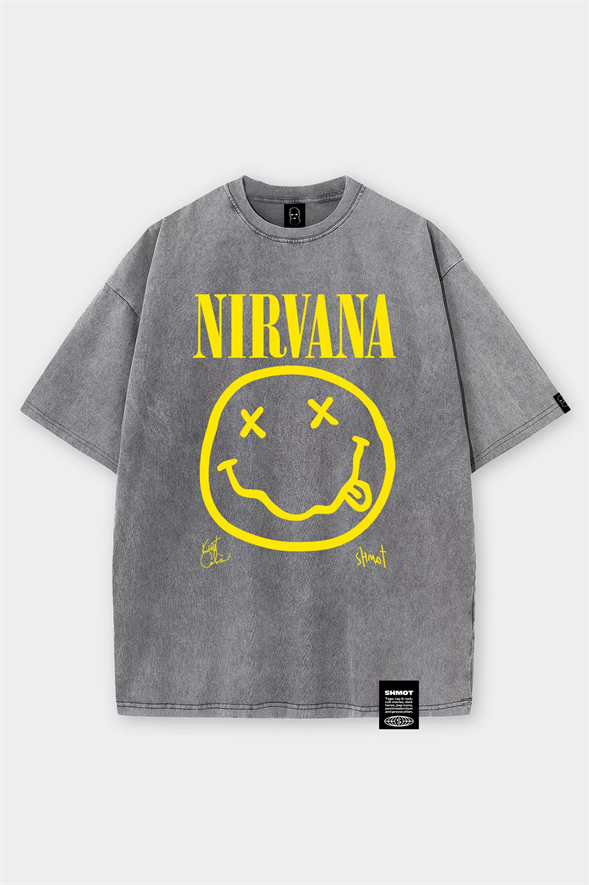 Футболка SHMOT "NIRVANA 3", GARMENT DYE серый