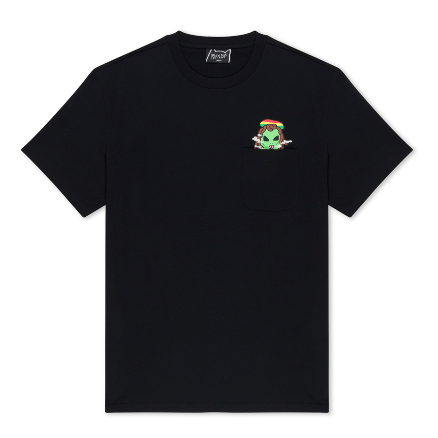 Футболка RIPNDIP SMOKING RASTA ALIEN POCKET TEE (BLACK)