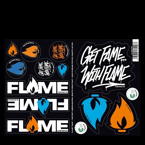 Flame лист с наклейками 12 наклеек на листе 800680