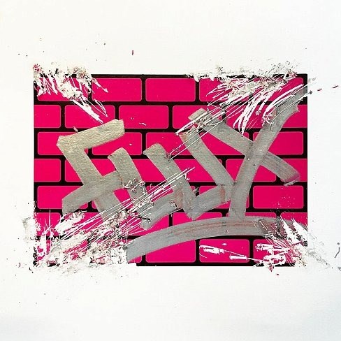 Наклейка Flux Eggshell Кирпичная стена розовый