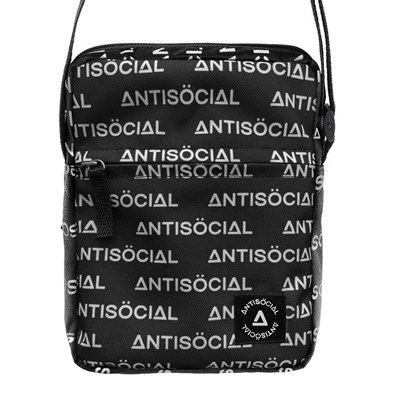 Cумка мессенджер Anti Socialчерная Bar logo Antisocial