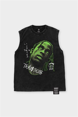 Майка SHMOT "TRAVIS SCOTT", GARMENT DYE черный