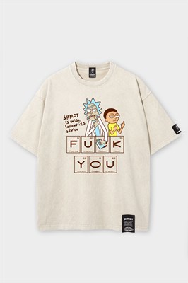 Футболка SHMOT "RICK & MORTY", GARMENT DYE кремовый