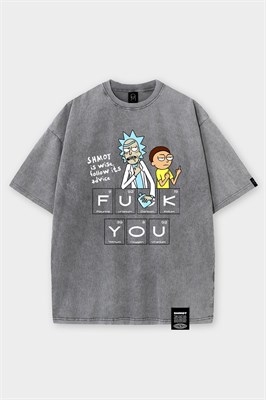 Футболка SHMOT "RICK & MORTY", GARMENT DYE серый