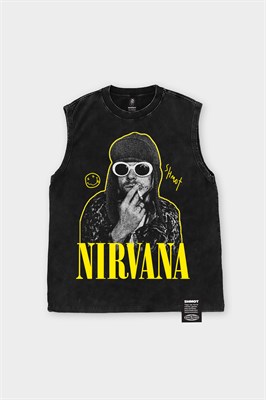 Майка  SHMOT "NIRVANA", GARMENT DYE черный