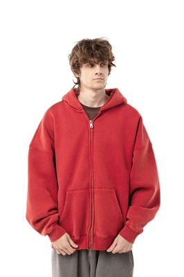 Зип-худи Бордшоп1 washed утепленный красный