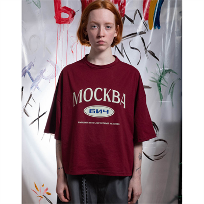 БИЧ Укороченная футболка "Москва" / бордовый