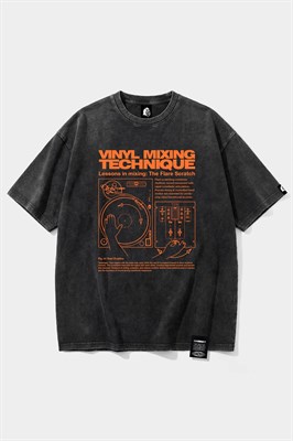 Футболка SHMOT "VINYL MIXING", GARMENT DYE черный