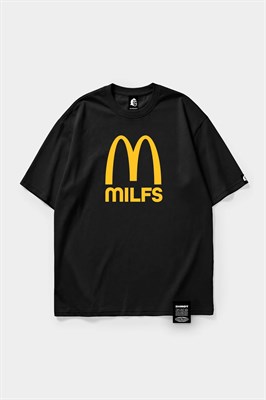 Футболка SHMOT "MILFS", MONO черный