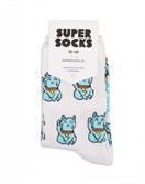 Носки SUPER SOCKS Манэки-нэко восточный кот ((40-45), Белый ) - фото 14817