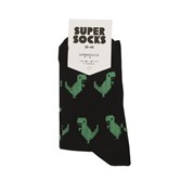 Носки SUPER SOCKS Зеленые динозавры черный (Размер носков 35-40, ЦВЕТ Черный ) - фото 14826