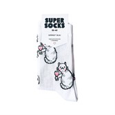 Носки SUPER SOCKS Котик с Вином (Размер носков 35-40, ЦВЕТ Белый ) - фото 14830