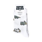 Носки SUPER SOCKS Котик на Пицце (Размер носков 35-40, ЦВЕТ Белый ) - фото 14840