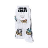 Носки SUPER SOCKS Котик в коробке (Размер носков 40-45, ЦВЕТ Белый ) - фото 14841