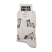 Носки SUPER SOCKS Мопс 2019 (Размер носков 40-45, ЦВЕТ Белый ) - фото 14845