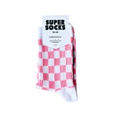 Носки SUPER SOCKS Шахматы (35-40, Розовый ) - фото 14860