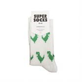 Носки SUPER SOCKS Зеленые динозавры ((35-40), Белый ) - фото 14883