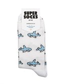Носки SUPER SOCKS Акулы (Размер носков 35-40, ЦВЕТ Белый ) - фото 14884