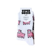 Носки SUPER SOCKS Розовые Овечки (Размер носков 35-40, ЦВЕТ Белый ) - фото 14890