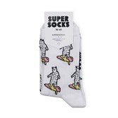 Носки SUPER SOCKS Медведь на Сёрфе (Размер носков 35-40, ЦВЕТ Белый ) - фото 15049