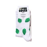 Носки SUPER SOCKS Листья (Размер носков 40-45, ЦВЕТ Белый ) - фото 15054