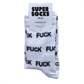 Носки SUPER SOCKS FUCK Паттерн (Размер носков 40-45, ЦВЕТ Белый ) - фото 16423