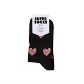 Носки SUPER SOCKS Сердечко Паттерн (Размер носков 35-40, ЦВЕТ Черный ) - фото 16428