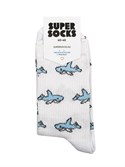 Носки SUPER SOCKS Акулы (Размер носков 40-45, ЦВЕТ Белый ) - фото 16445