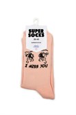 Носки SUPER SOCKS I Miss You (Размер носков 40-45, ЦВЕТ Розовый ) - фото 17099