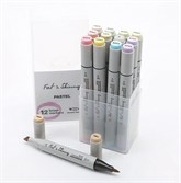 Набор brush-маркеров Fat&Skinny Pastel  12 шт - фото 18368