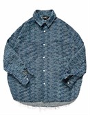 Джинсовая рубашка "SoWhat?" с рваным низом - фото 33995