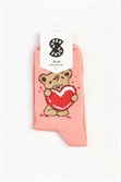 Носки SUPER SOCKS Медвежонок с сердцем, розовый - фото 34193