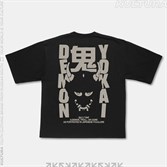 Футболка КУЛЬТУРА oversize,"Deamon yokai",  черный - фото 34335