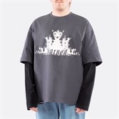 Горе Лонгслив INFLAMED RLXD FAUX LS TEE dk.grey/black - фото 34479