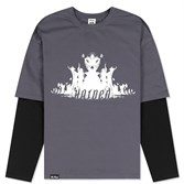 Горе Лонгслив INFLAMED RLXD FAUX LS TEE dk.grey/black - фото 34480