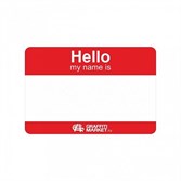 Стикер Hello My Name Is красный 8x12 см. - фото 36190
