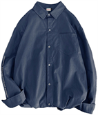Плотная рубашка БИЧ пыльный синий - фото 37928